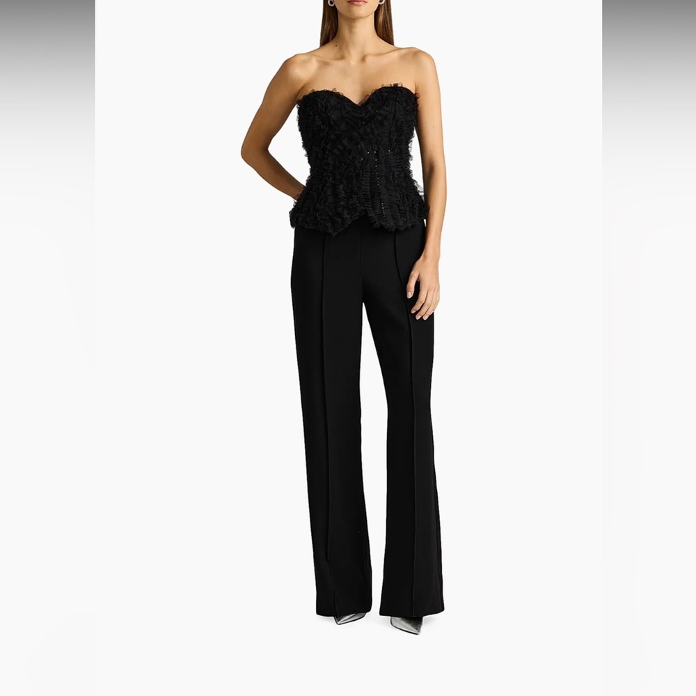 Zac Posen
Applique-on-Lace Bustier Jumpsuit